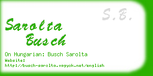 sarolta busch business card